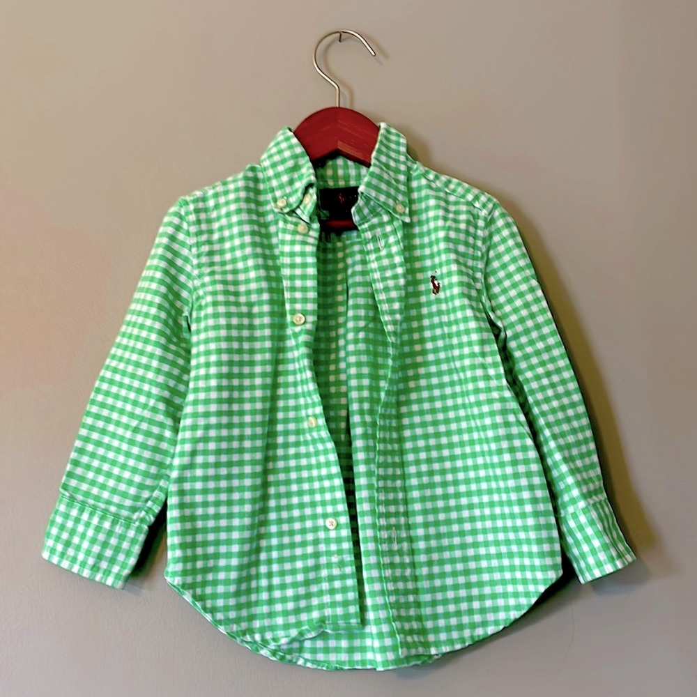 NWOT Ralph Lauren Checkered Button Down, Size 2